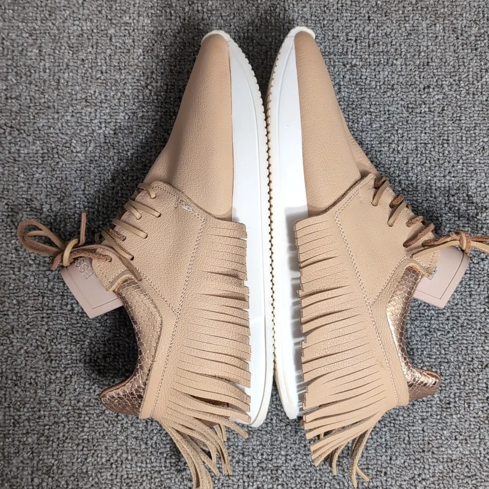Esseutesse Leather Fringe Sneaker - Sand Tan Size 39 EU - 8.5 US - Picture 8 of 16
